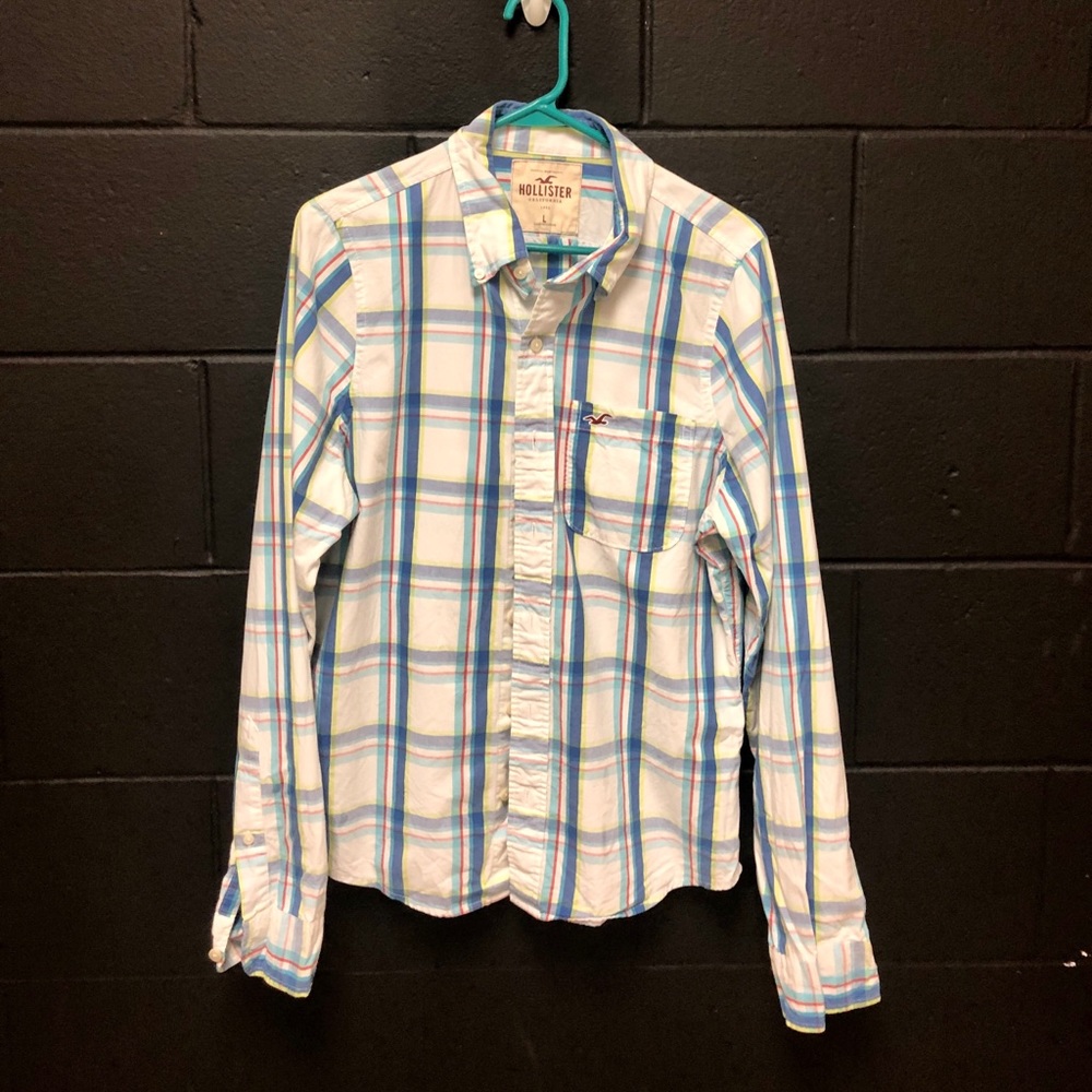 💙 Hollister Plaid Casual Button Down